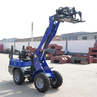 Mini Wheel Loader Langsung dari Pabrik untuk Konstruksi Bangunan, Penggemburan Tanah, Kehutanan, Kebun, 4x4 Mini Loader dengan Bucket Penjepit