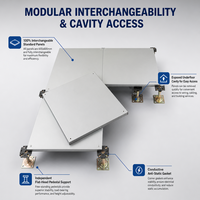 Plancher d'accès en acier hexagonal en sulfate de calcium pour la gestion des câbles et des installations électriques des bureaux bancaires