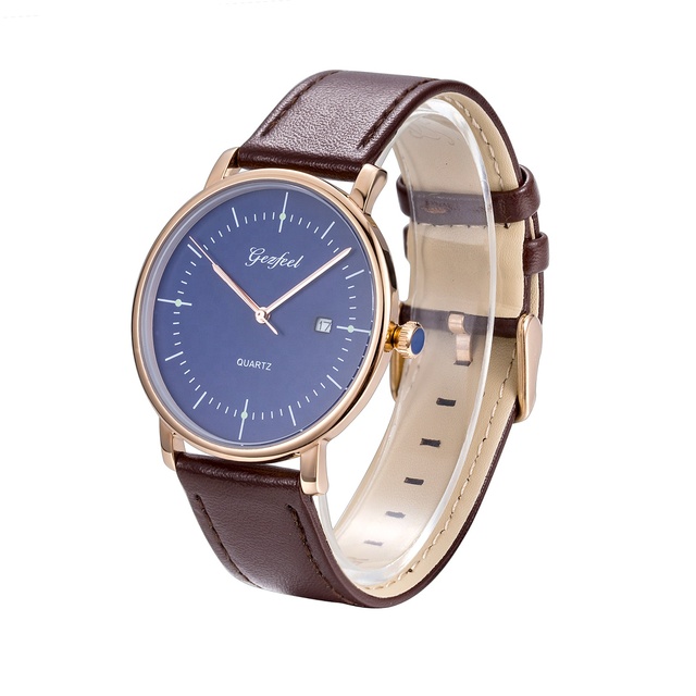 Japan Quartz Movement GL10 Waterproof Stainless Steel Men Minimalist Watches Genuine Leather Strap Ultra Thin Wrist Watch