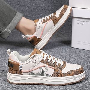 Scarpe da uomo <span class=keywords><strong>Force</strong></span> One con decorazioni floreali e frutta dipinte a mano, sneakers in stile coreano, alla moda, casual, traspiranti, in rete bianca, taglia 46 - Product Image 2