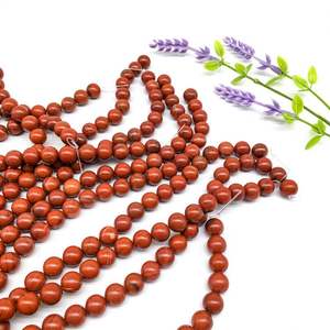 Pulsera de cuentas redondas de cristal Natural para hombre y mujer, brazalete de jaspe rojo, GEMA, cuentas sueltas de sangre de África, regalo - Product Image 2