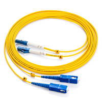 SC/APC SC/APC Kabel Patch Serat Optik Mode Tunggal Jumper Optik SIMPLEX 9/125um OS1/OS2 Kompatibel LSZH Putih 3m Modem