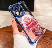 Coque en TPU transparente plaquée rose haute définition pour iphone 17 série personnalisable en gros téléphone portable