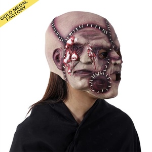 Maschera di <span class=keywords><strong>Halloween</strong></span> <span class=keywords><strong>per</strong></span> Adulti a Tre Facce in Latex Morbido, Simulazione Horror, 4 Colori Digitali, Vendita Calda - Product Image 1