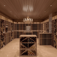 Cave à vin en bois massif de luxe haut de gamme, cave à vin classique en bois à vendre