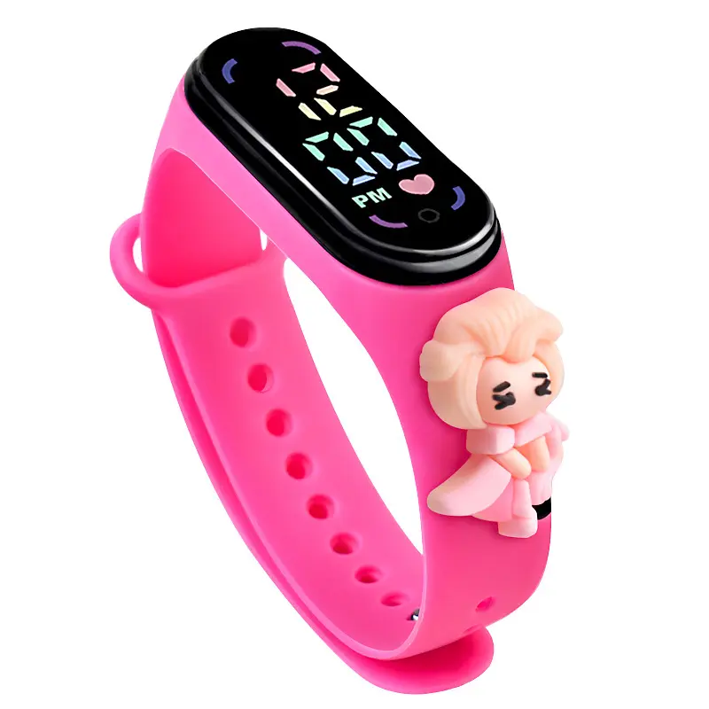 นาฬิกาข้อมือลายตุ๊กตาเจ้าหญิงสำหรับเด็กผู้หญิง Mi band สร้อยข้อมือนาฬิกาการ์ตูนนาฬิกาเด็กทารกดิจิตอลขายส่งราคาถูกน่ารักพลาสติก