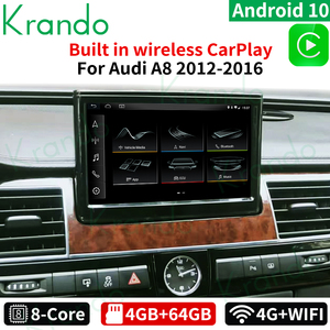 Krando Android 10.0 autoradio đa phương tiện phổ xe đài phát thanh Navigation cho audi <span class=keywords><strong>A8</strong></span> 2012 2016 tự động video nâng cấp WIFI 4 gam - Product Image 2