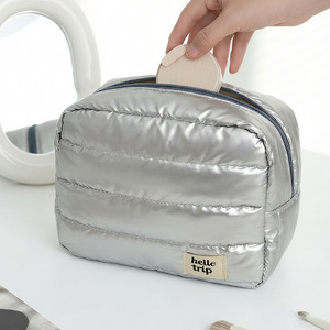 Hello Trip Silver Cosmetic Bag Large Capacity Travel <b>Makeup</b> <b>Case</b> Waterproof Storage Pouch for Women - Product Image 4