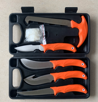 Couteau de chasse et de camping portable en acier inoxydable, ensemble combiné pour l'abattage, couteau à filet, couteau à poisson pour l'extérieur
