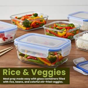 Boîte à lunch bento en verre borosilicate haute résistance à la chaleur, hermétique, avec couvercle, pour ustensiles de cuisine en plastique, sous vide et frais - Product Image 5