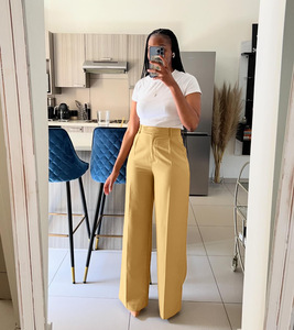 Y6012 Pantaloni Personalizzati Primavera-Autunno per Donne, Vita Alta, Gamba Larga Dritta, Pantaloni Casual da Ufficio per Signore - Product Image 5