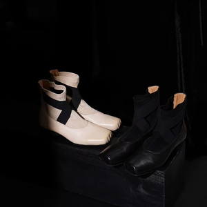 Stivali Invernali in Pelle Personalizzati XINZI RAIN con Logo, Punta Quadrata, Ballerine di Alta Qualità in Pelle di Vitello, Tacco 3cm, Stivali da Balletto per Donne - Product Image 3