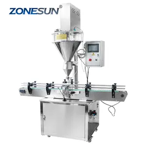 ZONESUN ZS-FM1A Kaleng Aluminium Timah, Mesin Pengisi Makanan Otomatis Kopi Bubuk Kering Botol Kecil untuk Makanan