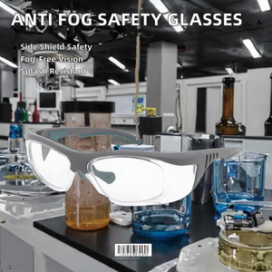 Lunettes de sécurité anti-buée, anti-éclaboussures, anti-rayures, avec protection latérale, monture en plastique, protection des yeux - Product Image 2
