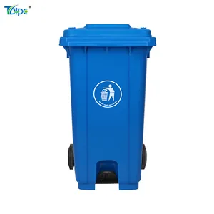 Pedal ile poubelle en plastique ve contenedor reciclaje basurero 120 litros