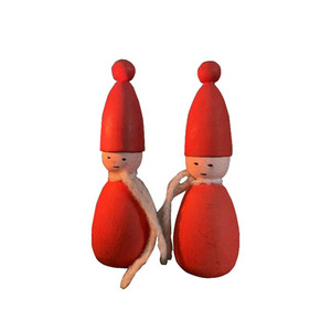 Figuras vintage de nogal de madera, ornamento de decoración - Product Image 1