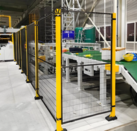 Pagar Kawat Baja Anti Karat Modular Warna Kuning untuk Keamanan Mesin, Pengaman Robot Bengkel, Pembatas Gudang, Bebas Biaya