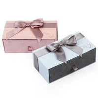 Coffret cadeau avec logo personnalisé imprimé recyclable emballage en carton avec tiroir pour bagues boîte à bijoux et sac coffret cadeau pour dames pour la Saint-Valentin