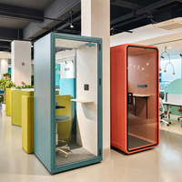 Cabine téléphonique insonorisée de luxe pour bureau, cabine de réunion acoustique pour 1 personne avec porte en verre, mobilier de bureau personnalisé en gros