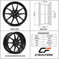 Jantes forgées CF 19 20 21 pouces 5x112 PCD 78.1 CB pour voitures particulières, compatibles avec Audi RS6 RS7 RS5, finition noir mat