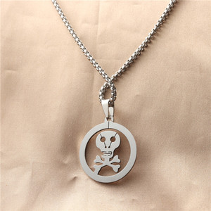 Collar con Colgante de Calavera de Acero Inoxidable, Diseño Geométrico Retro Punk para Hombre, 12051 - Product Image 1