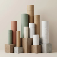 Boîte d'emballage en tube de papier de luxe en gros pour parfum, boîte rigide gaufrée à chaud pour huiles essentielles écologiques