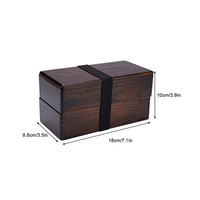 Boîtes à bento en bois naturel Boîte à bento empilable à double couche pour enfants