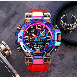 นาฬิกาข้อมือดิจิตอล STRYVE 8025 จอแสดงผลคู่อเนกประสงค์ เรืองแสง กันน้ำ สายซิลิโคน นาฬิกาสปอร์ตหลากสี - Product Image 1