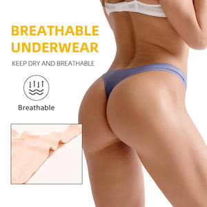 中腰女性比基尼透气内衣无缝女性性感内裤氨纶丁字裤 - Product Image 4