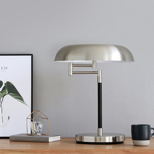 Lámpara de mesa LED moderna nórdica con pantalla translúcida redonda giratoria alimentada por CA para sala de estar, sofá, escritorio lateral, luz nocturna de Hotel - Product Image 1