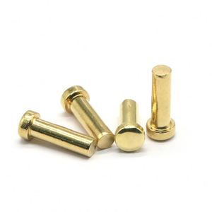 Rivets pleins en acier allié à tête en laiton, norme ISO, finition brillante, tailles personnalisables, robustes, à haute capacité de charge, à tête bombée industrielle - Product Image 5