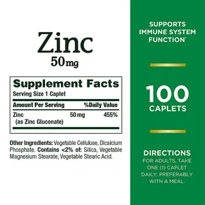 Hot Sale OEM Healthcare Supplements Antioxidant Zinc Tablets Supports Immune System Function