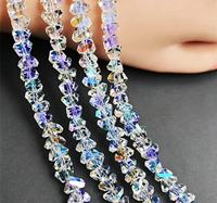 Perles en verre cristal biconiques à double pointe facettées multicolores pour la fabrication de bijoux, accessoires pour cheveux et chaussures