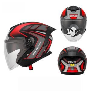 Casque de moto demi-visage en gros avec visière solaire rabattable, visière amovible et boucle à dégagement rapide - Product Image 1