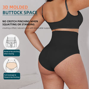 <span class=keywords><strong>Tanga</strong></span> sculptant sans couture pour femme, taille haute, contrôle du ventre, amincissant, rehausseur de fesses, impression de logo OEM, string en gros - Product Image 4