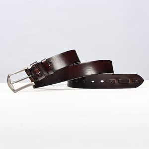 Cinturón de Cuero de Vaca de Primera Calidad, Curtido Vegetal, con Hebilla de Aleación en Tres Colores, Estilo Casual de Negocios para Hombre, Personalizado, Vintage y de Lujo - Product Image 3