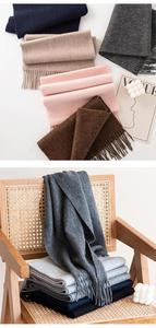 Écharpes en laine 100% tricotées unies pour hommes et femmes, automne-hiver, nouvelles, chaudes, accessoires de mode pour l'extérieur - Product Image 6