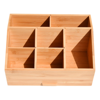 Organisateur de rangement en bois multi-compartiments 2026 avec grande capacité pour le bureau et le salon, idéal pour organiser les comptoirs