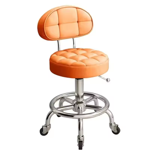 Taburete de Belleza Metálico Ajustable para Salón de Belleza, Peluquería y Barbería, Silla Redonda con Cuero Sintético y Material de Hierro - Product Image 6