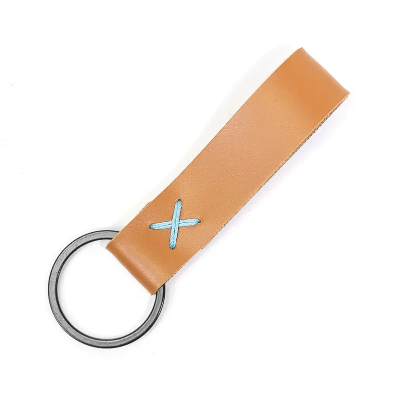 Vintage PU Leather Keychain For Women Men Custom Premium Leather Key Ring For Bag Car Keys Low MOQ Multi-colors