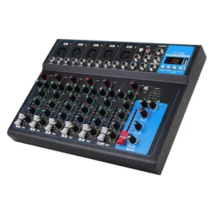 F7USB 7 Channel Audio Mixer Sound Professional Mixing Console USB Recording 48V Power