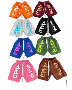 Pantalones Cortos Bermuda de Gimnasio para Hombre, 100% Algodón de Alta Calidad, Estampado Puff Sólido, Secado Rápido, Transpirables, Antiarrugas, Estilo Urbano, OEM, Verano - Product Image 6