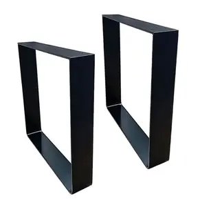 Factory Wholesale Table Legs Heavy Duty Powder Coating Black Metal Square Shaped Furniture Dinning Hairpin Legs