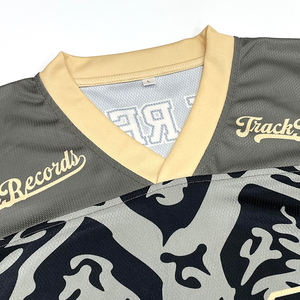 High Quality American Football Jersey Hip Hop Sports Streetwear Custom Sublimation V Neck Mesh <b>Cropped</b> Shirts - Product Image 4