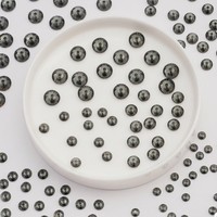 Strass en résine époxy noir diamant 6 mm, dos plat, trou central, à coudre, motif crâne gothique, marque YAXI, modèle 215-6