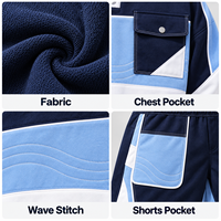 Ensemble personnalisé pull et short pour homme en tissu French Terry, col montant demi-zippé, design à empiècements color block, pour le quotidien et le streetwear