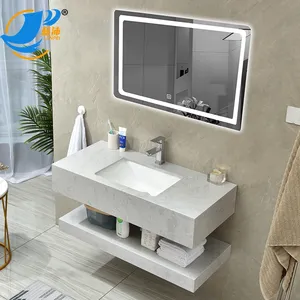 Lanjia AZ001-80 mermer banyo dolabı vanity dikdörtgen çift delik lavabo banyo klasik bâtıla lavabo taş