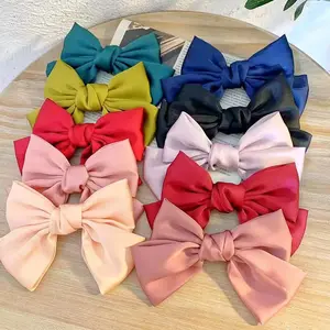 SongMay New Product Short Hair Bows For Girls Accessories Bow satin Clips Hair Accessories Big clips