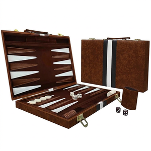 High Quality Professional Custom Design Leather <b>Backgammon</b> with Custom Color & Size Private Label Printing <b>Board</b> Game <b>Backgammon</b> - Product Image 2