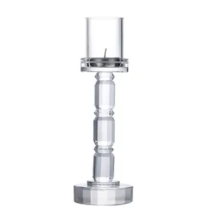 चीन निर्माता थोक क्रिस्टल मोमबत्ती धारकों उच्च गुणवत्ता क्रिस्टल candelabra घर सजावट मोमबत्ती